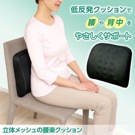 Como Life 3D Mesh Lumbar Cushion, Memory Foam Cushion, Seat Cushion, Cushion for Chair, Back, Mesh, Lumbar, Cushion, Backrest, Staying Resistant, Breathable, Back, Posture, Support, Long Time, Living