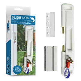 CAL Slide-Lok - Sliding Patio Door Lock for Single Doors with 2 Keep Options (White)