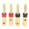 Preffair 4pcs Speaker Banana Plugs 24K Gold Plated Dual Screws