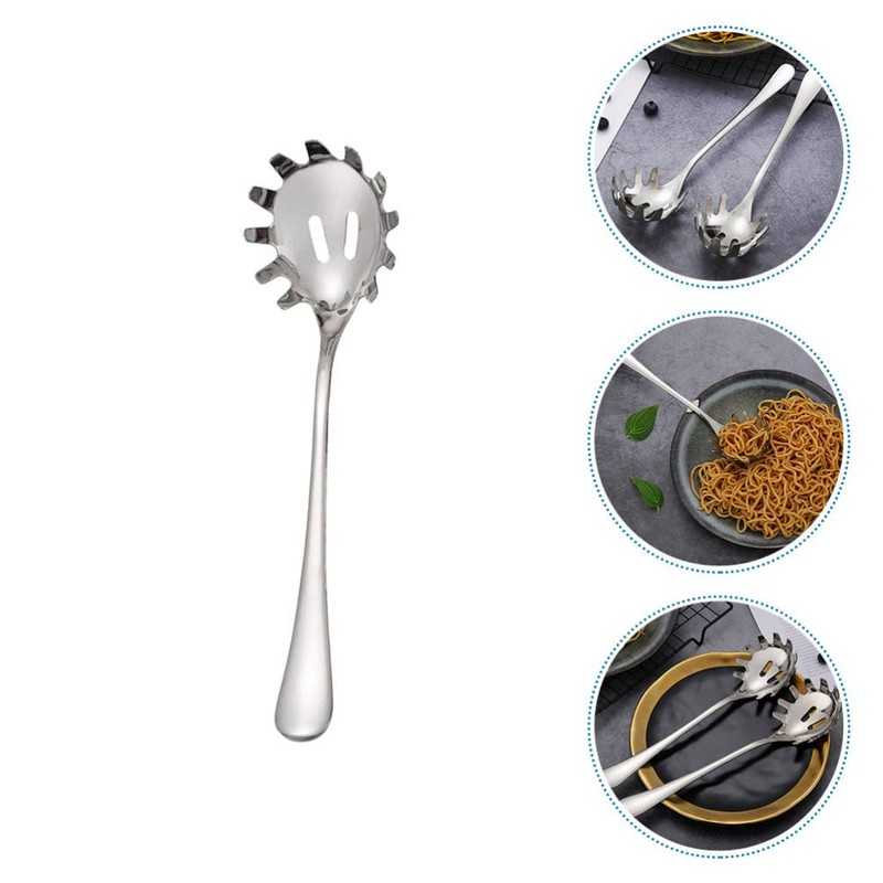 Cabilock Stainless Steel Spaghetti Server Spoon with Teeth Kitchen Noodle