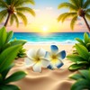 Hawaiianische Frangipani-Plumeria-Schaumkopf-Blume, Party, Strand, Haarschmuck, 2 Stück (weiß + violett)