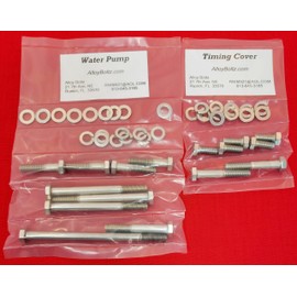 ALLOYBOLTZ - Compatible with Ford Small Block SBF 260 289 302 351W Stainless Steel Water Pump Timing Cover Hex Bolt Kit for Passenger Side Pump Inlet Type Only