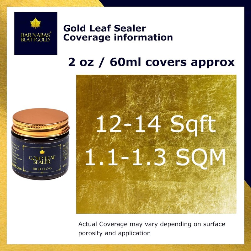 Barnabas Blattgold Gold Leaf Sealer 120ml with Bonus Brush, Sealer