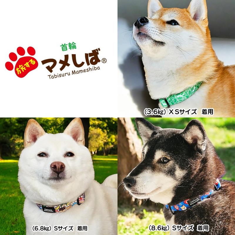 TabisuruMameshiba DogCollar Traveling Bean Shiba Dog Collar, Pet Supplies, Soft,