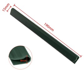 Meisax Pack of 48 PVC Mounting Clips, Privacy Screen, 190 x 15 mm, Privacy Screen Strips Clips, Universal Clamp Bars for Privacy Screen Strips, Double Rod Mat Fence, Privacy Screen, Clamping Strips, Green