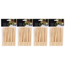 MIJOMA Set Holzspieße, Fingerfood-Spieße Naturholzspieße aus 100% Bambus, Robust & Stabil, Perfekt für Sommer, Grillen, Schaschlik, Cocktail, Fleisch, Früchte, Burger (200, 15 cm)