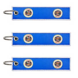 LLBFHH 3 Pcs Minnesota State Flag Keychain,Woven label Key Chains for Car Keys,Fabric Key Chains Men and Women,Used for Various Decorations.