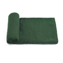 Muslin Swaddle Blanket, 100% Viscose Made from Bamboo Solid Green Color Unisex Swaddle Wrap, Soft Silky Muslin Swaddle Blankets Neutral Receiving Blanket for Newborn, Large Size 47''x47''