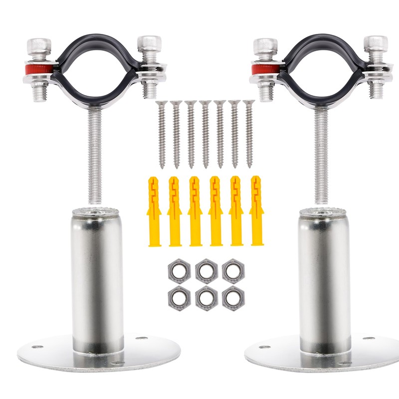 PEROMI 2 Pack Pipe Supports,304 Stainless Steel Wall Mount Ceiling