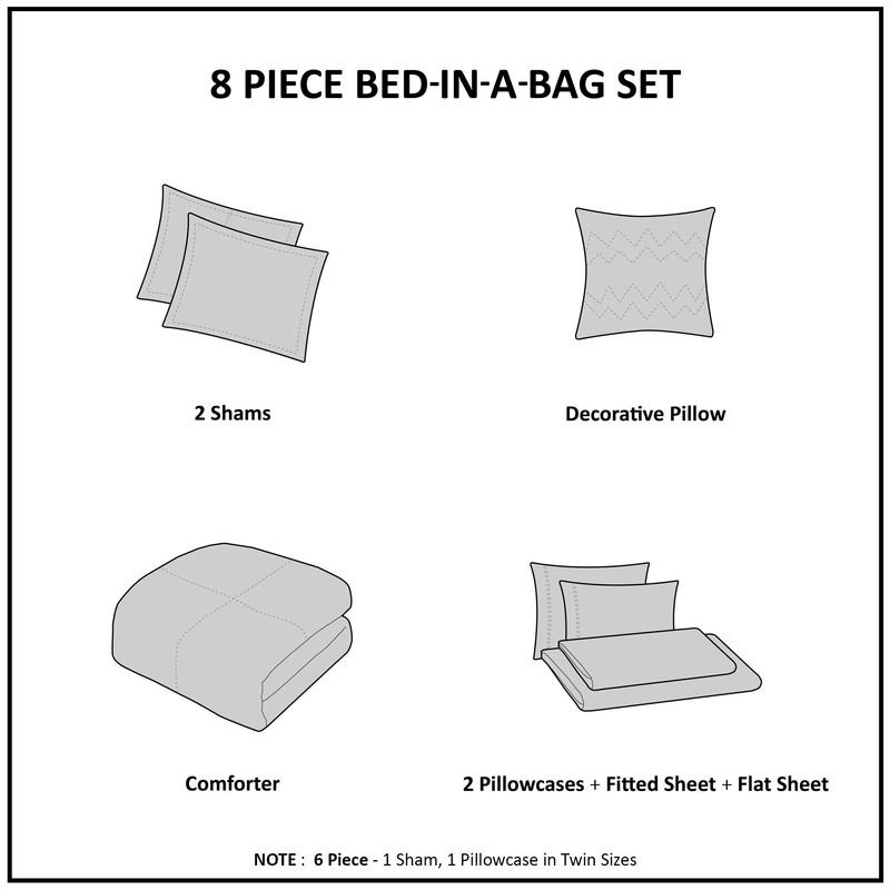 Madison Park Essentials Cozy Bed in A Bag - Reversible
