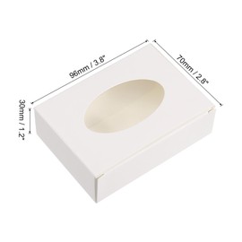 PATIKIL 4"x3"x1" Paper Soap Box with Window, 30 Pack Homemade Soap Boxes Oval Presents Packaging Boxes for Birthday Christmas DIY Craft, White