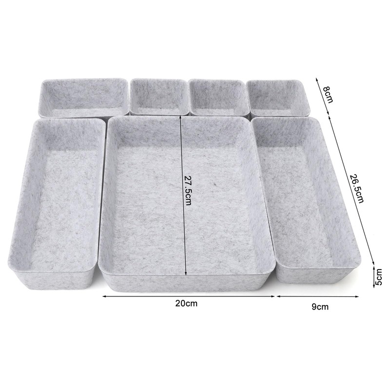 Pack of 8 Drawer Organiser System Felt Organiser, Stackable Felt