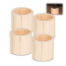 MerwDeeyt 4Pcs Cylinder Wood Bed Risers 4cm ID Wooden Furniture Risers Increase Height by 5cm Cylinder Extender Riser Wood Feet Chair Raiser for DIY Painting Sofa Couch Chair Table