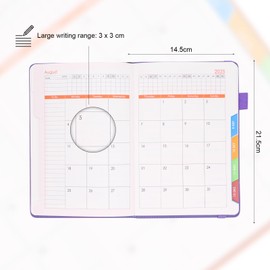 2025 Book Calendar, A5 Appointment Calendar, Weekly Planner, 1 Day per Page Daily Planner with Timetable, Time Management, 365-Day Office Plan, Academic Organiser, Suitable for Home Office Schools