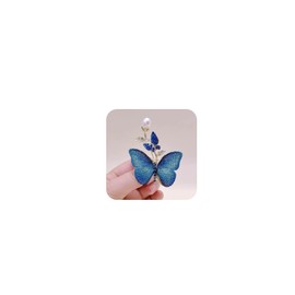 CZ Rhinestone Butterfly Brooch Pin for Women Classic Animal Insect Brooches for Wedding Party Sparkly Crystal Butterfly Suit Jewelry Gifts(blue)