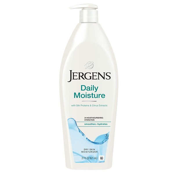 Jergens Daily Moisture Dry Skin Moisturizer, 21 Ounce Body Lotion, with HYDRALUCENCE blend, Silk Proteins, and Citrus Extract, to help Restore Skin Luminosity