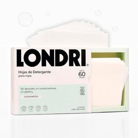 LONDRI Detergente para Ropa en Hojas (30 Laminas por Caja) Ocean Breeze