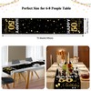 50th Birthday Table Runner, Black Gold Happy 50th Birthday Table