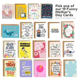 Funny Mother’s Day Cards - Mother's Day Cards for Mom - 5x7 Inch Individual Greeting Card with Kraft Envelope:_More Than My Sister Does