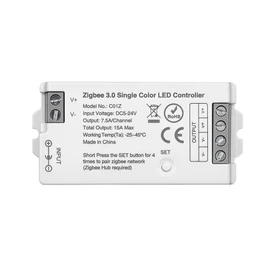 Dimmable Smart ZigBee 3.0 LED Controller for Single Color White LED Strip