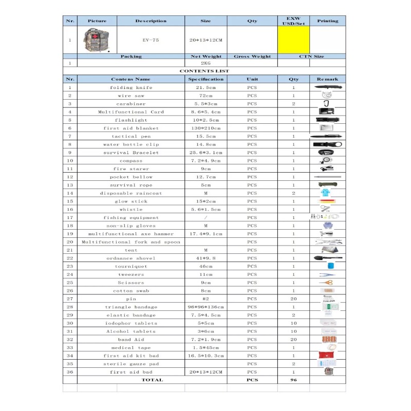 Over 200 Military Hunting Camping Survival tools Kit and Survival