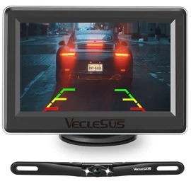 VM1 1080P Wired Car Backup Camera Kit, Continuous or Reverse Viewing Optional, 4.3” Car Monitor with Waterproof Night Vision HD Backup Camera for Cars, Pickups, SUVs, Vans, Sedans, Trucks