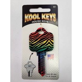 Howard Keys Rainbow Zebra Key Blank-SC1-FREE SHIPPING! B49