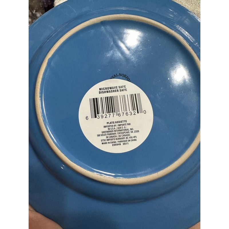 Royal Norfolk 7-1/2" Dessert Snack Appetizer Blue Plate Design Beau