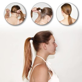 Zulfaye Hair Bobbles for Thick Hair, Elastic Hair Bands for Women, 4mm Snag Free Strong Hair Ties no Damage for Girls, Hairbands Women, Ponytail Holders (Pack of 40 - Black)