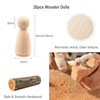 LUUFAN 20pcs Wooden Peg Dolls, Unfinished Wooden Female People Shape
