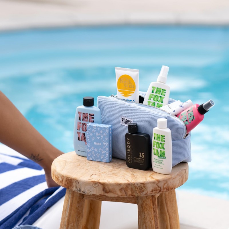 PURISH Cosmetic Bag - Spacious Corduroy Cosmetic Bag with Water