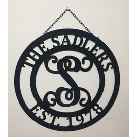 Last Name Initial Sign for Home Established Wall Decor Anniversary Gift for Couples QUICK SHIP-24 in