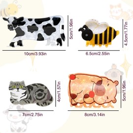 AWSOLAR 2PCS Cat Hair Clips, Cute Animal Hair Clips, Animal Claw Clips Gift Idea for Her