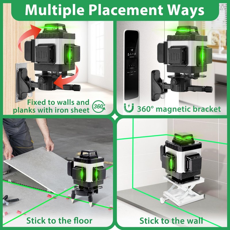 Laser Level, ZPD Laser Level with Tripod, 4 x 360