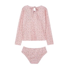 Gottex Girls Kids Ditsy Dream Long Sleeve Rash Guard Set Swimwear Chlorine Fade Resistant and Built-in UPF UV 50+ Protection, Orange