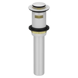 Bathroom Sink Drain with Overflow, Rustproof Vessel Lavatory Vanity Pop Up Drain Stopper, White