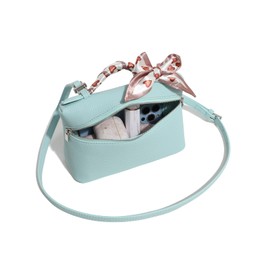 Crossbody Bag for Women Top-Handle Pouch Bag Designer Shoulder Leather Handbag Trendy Purse (Light Blue)