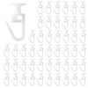 Curtain Hooks for Rails 34 mm, 50 Pieces Plastic Curtain