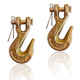 JFOMOYGI G70 1/4'' Safety Chain Hooks Clevis Hook Heavy Duty Trailer Safety Chain Hooks,Grade 70 Forged Steel,Tow Hook - for Trailer Truck Transport Rigging Tow - 2,866 lbs, 2-Pack