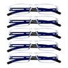 VisionGlobal 5 Pairs Reading Glasses, Blue Light Blocking Glasses, Computer