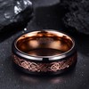 Corato 8mm Mens Celtic Dragon Ring Black Rose Gold Tungsten