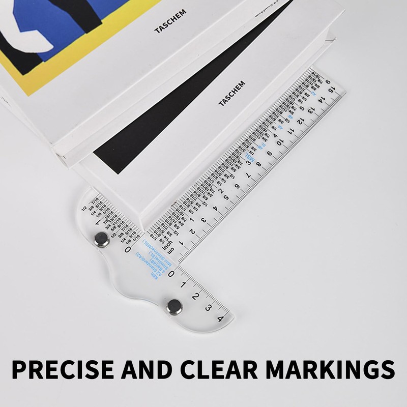 QUETTO 6-Inch Acrylic Clear T-Square Ruler-Transparent T Ruler for Crafting
