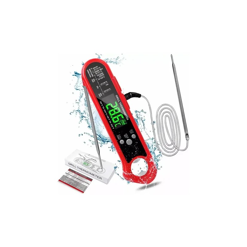 Huryfox Termómetro Digital De Sonda Doble Para Carnes, Horno