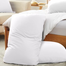 Horbaunal 2 Pack Microfiber Pillow Cases White Travel Elastic Band Bed Pillowcases, 1800 Thread Count Soft Pillow Covers for Standard & Queen Size Pillows, 20 x 26 Inches