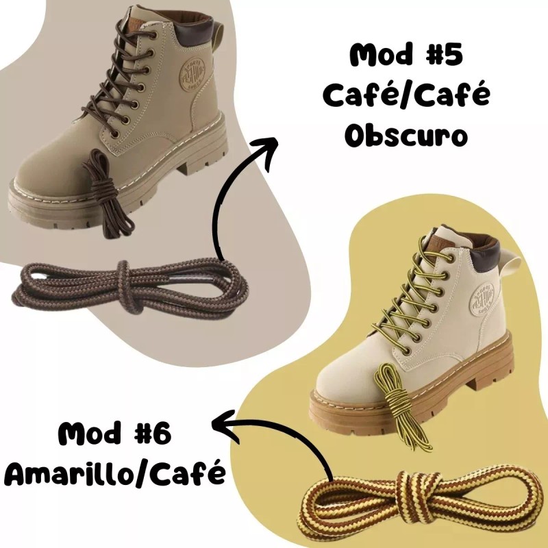 Universo en Linea 5 Par Agujetas Botas Combinadas Redondas Reforzadas