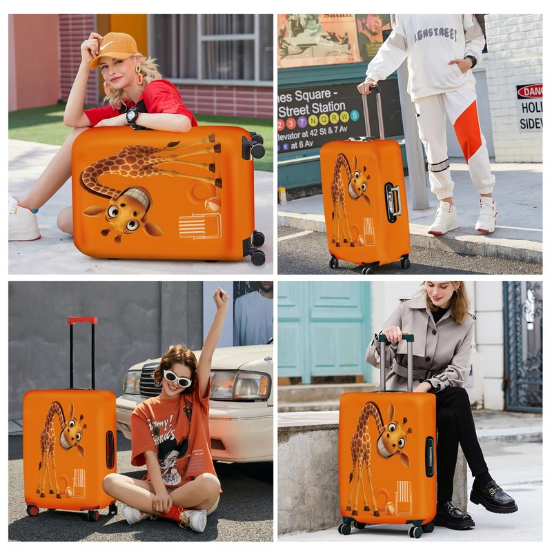 ANNA QUEEN Giraffe Fun Luggage Cover, Playful Giraffe Design with