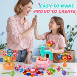 ​Flower Bouquet Craft Kit for Girls - Arts & Crafts Gift for Kids, Mess-Free Fun, Build Your Own Bouquet, DIY Flower-Making Toy Set, Creative Birthday Gift for Girls Ages 4-9