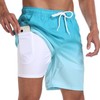 Houselog Mens Swim Trunks with Compression Liner 2 in 1