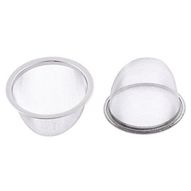 sourcingmap Stainless Steel Round Mesh Tea Infuser Strainer Basket 75mm Dia 2 Pcs
