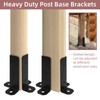 Pehciroe 8Pcs Adjustable Deck Post Base, 4x4 Post Base Brackets,
